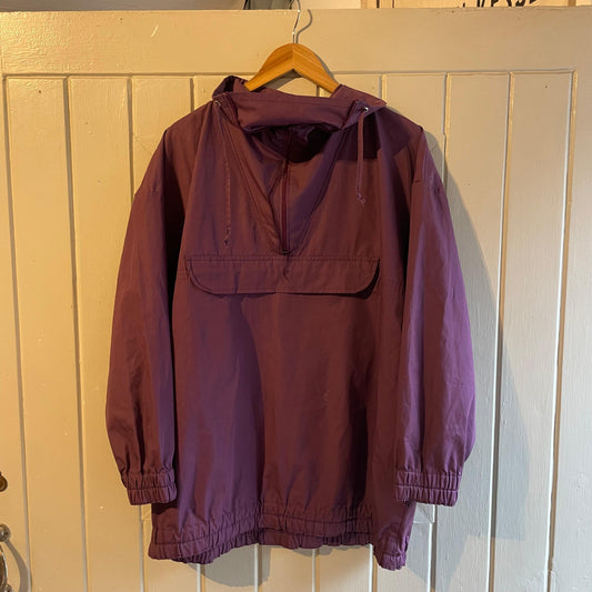 1980s Purple Pullover Smock Jacket