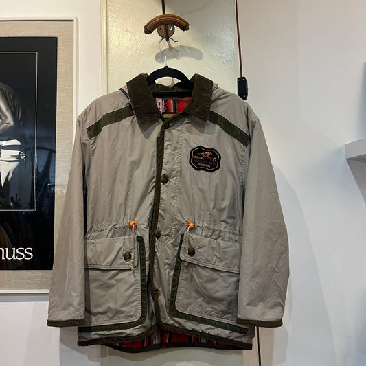 1980s Unusual Cotton Riding Style Jacket with Aztec Lining