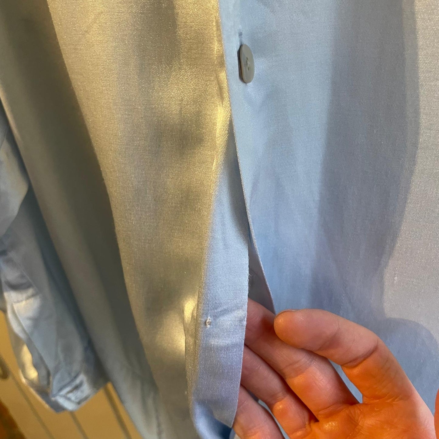 1970s Light Grey Satin Button Up Shirt