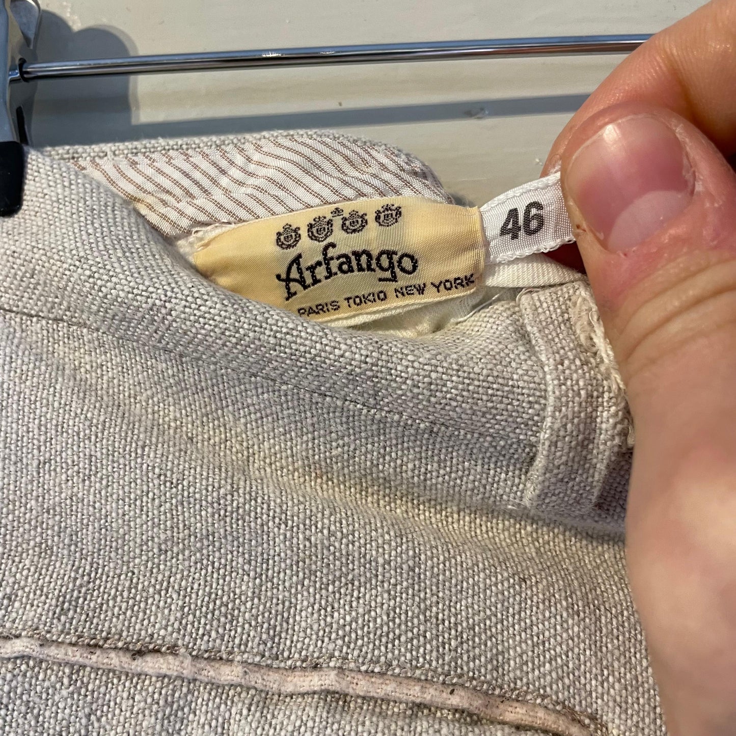 1970s Linen Button Two Piece Italian Suit