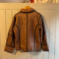 1980s Brown Leather Shearling Sheepskin Flight Jacket Coat