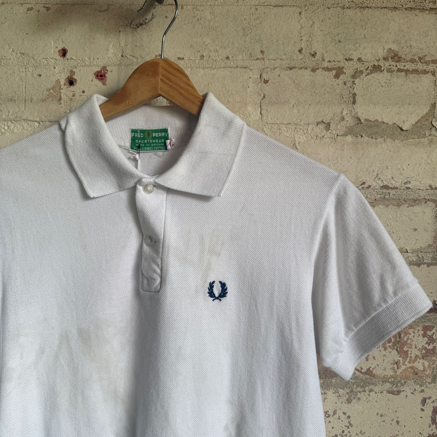 1970s White Fred Perry Polo Shirt