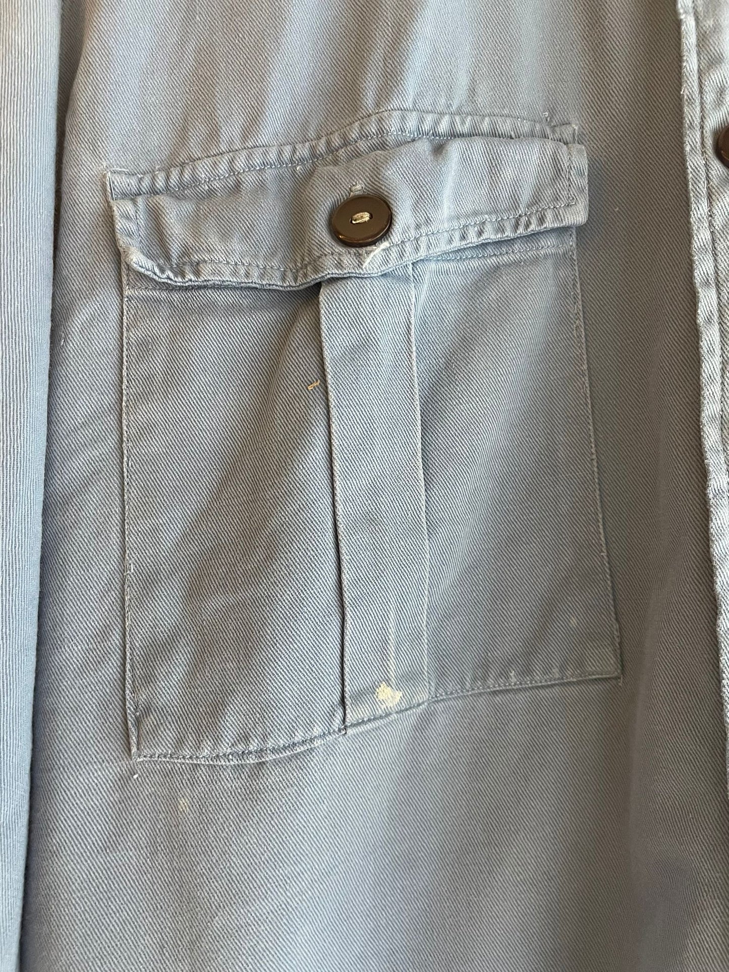 1960s Blue British Military Heavy Cotton Shirt