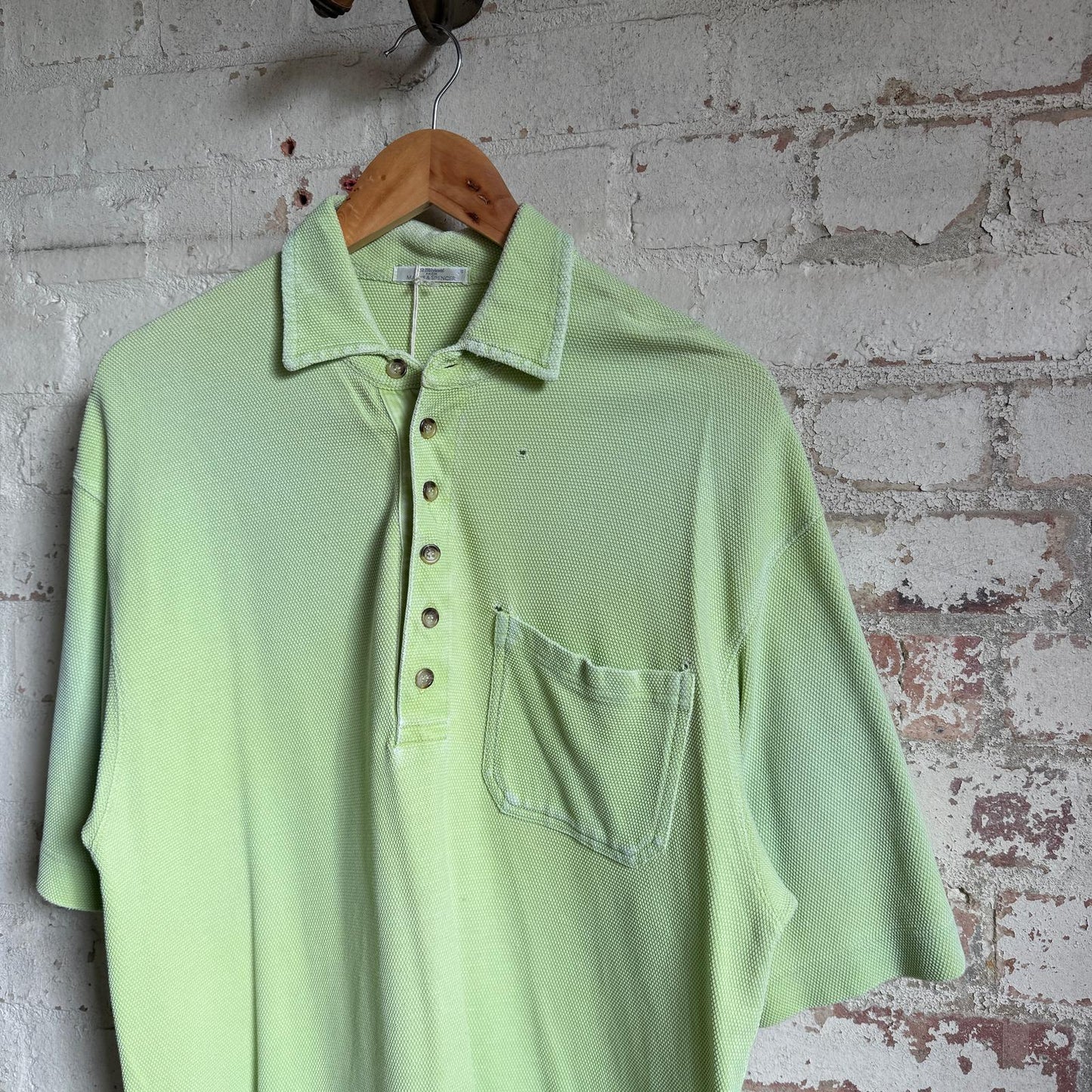 1990s Lime Green St Michaels Polo Shirt