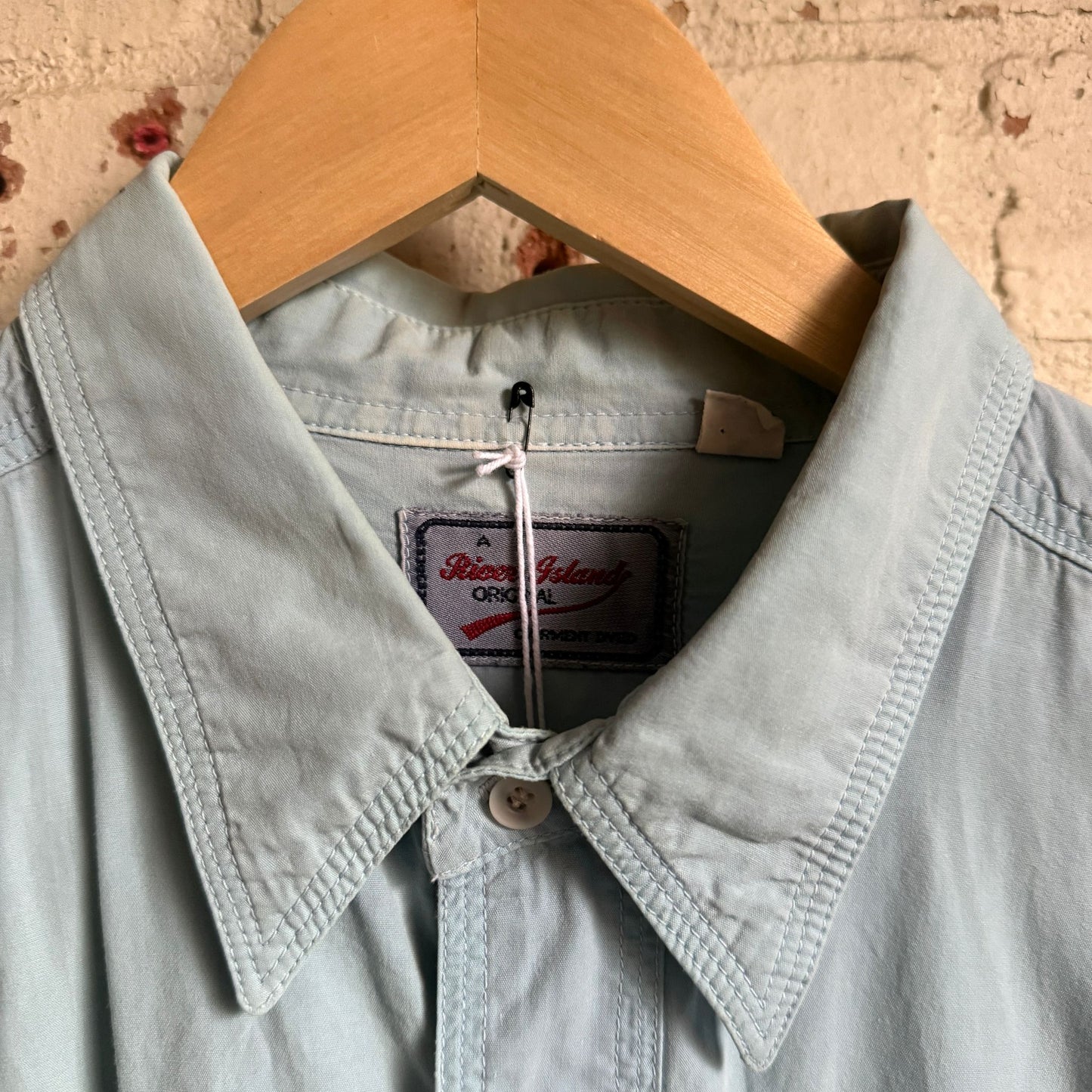 1980s Light Blue Cotton Button Shirt