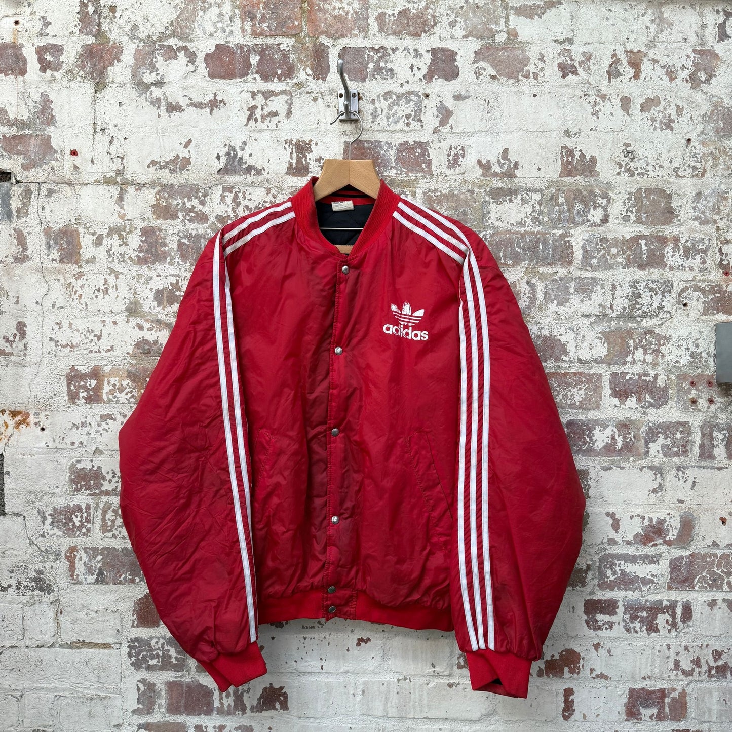 1980s Red Padded Adidas Bomber Jacket