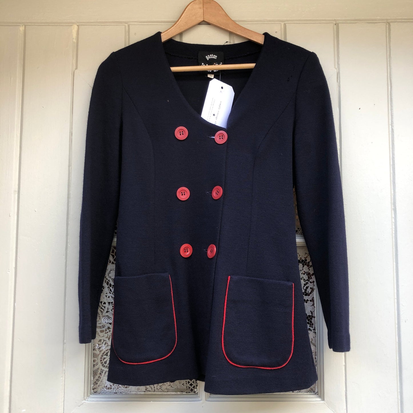 1970s Navy Double Breasted Italian Wool Jacket