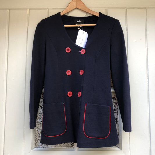 1970s Navy Double Breasted Italian Wool Jacket