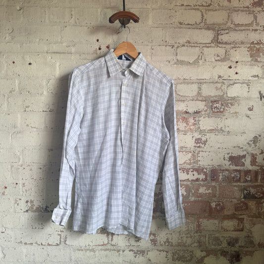 1980s White Checkered Czarina Button Up Shirt