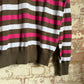 1990s Pink and Brown Striped Knitted Jumper
