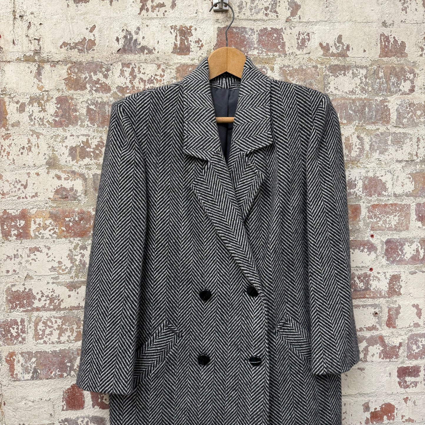 1970s Grey Debenhams Over Coat Jacket