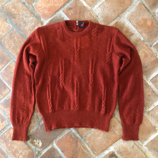 1970s  Red Knit Jumper  - XS