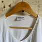 1980s Unusual Design White Button T-Shirt Top