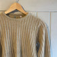 1970s Beige Towelling Ribbed Knitted Jumper