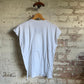 1980s Unusual Design White Button T-Shirt Top