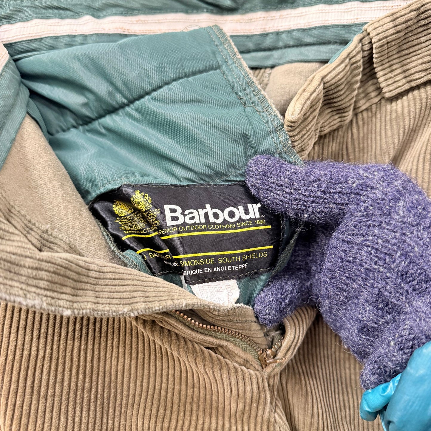 1980s Olive Green Barbour Corduroy Trousers