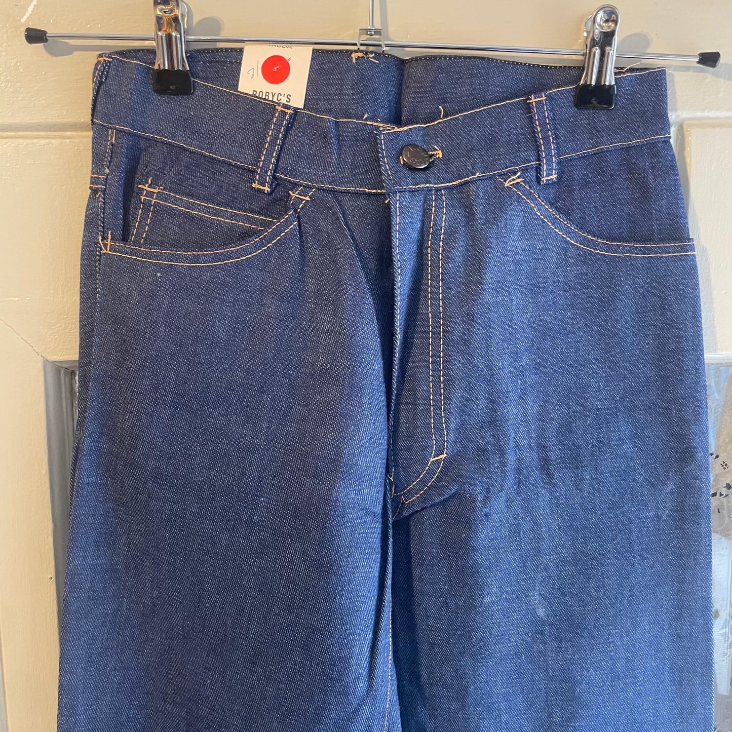 1970s Dark Blue Denim Flared Jeans
