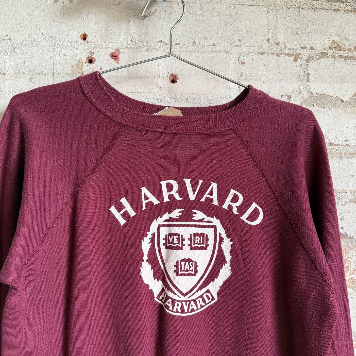1970s Maroon Harvard Raglan Graphic Sweatshirt