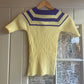 1970s Yellow and Purple Knitted Jumper Top