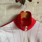 1980s Italian Red and White Zip Up Track Top