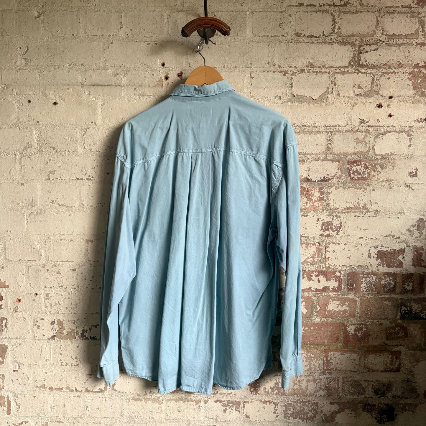 1980s Light Blue Cotton Button Shirt