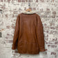 Vintage 1970s 1980s Brown leather Sheepskin Bomber Flight jacket Coat