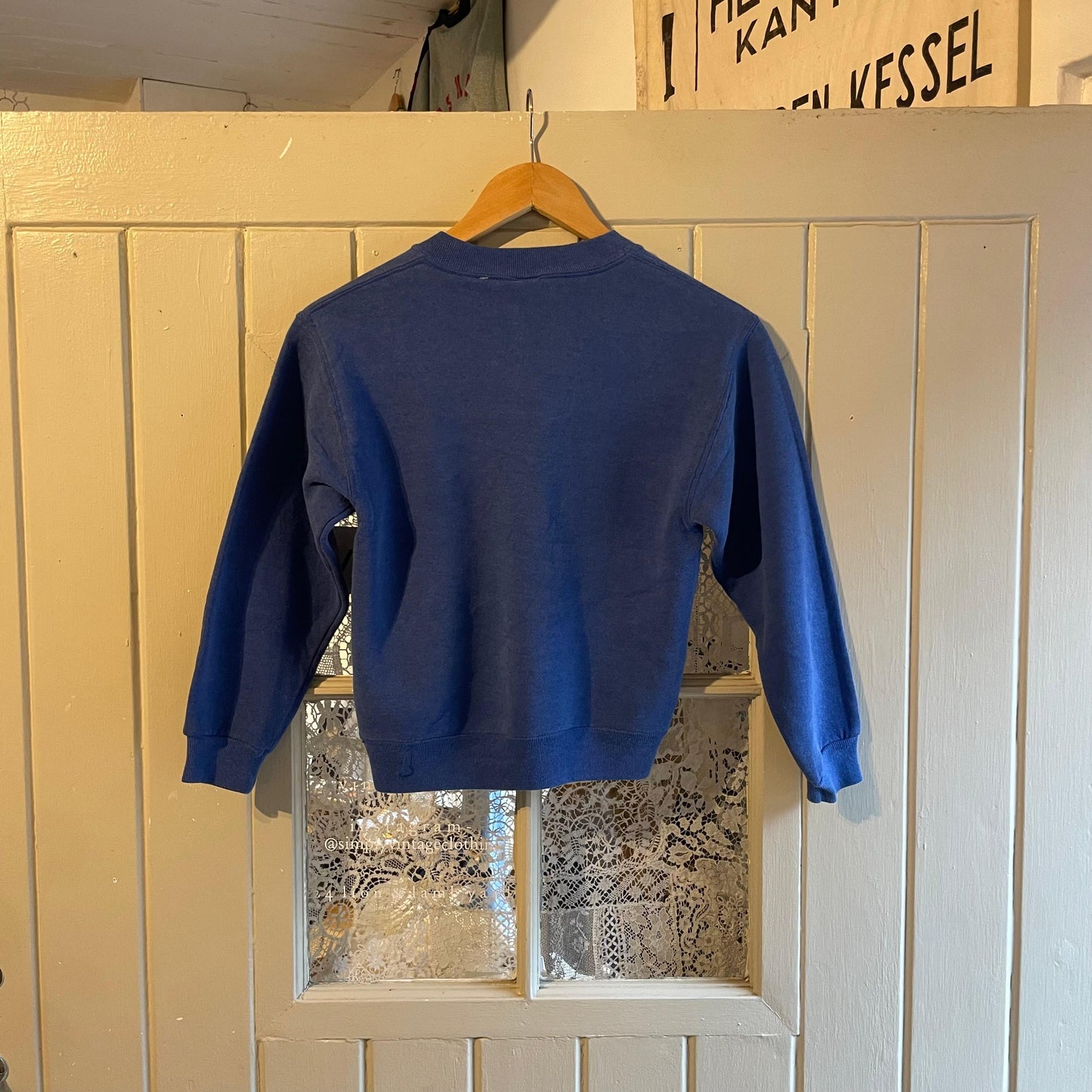 1980s Faded Blue Russel Athletic Blank Sweatshirt