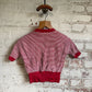 1960s Red Cropped Short-Sleeve Sweater Top