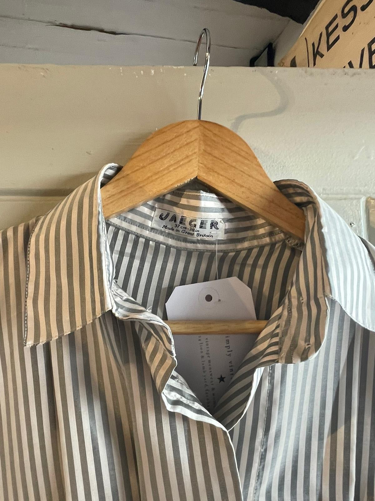 1980s Striped Button Jaeger Shirt Blouse