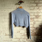 1970s Baby Blue Cropped Cardigan Jumper