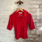 1970s Red John Craig Dagger Collar Polo Shirt Top