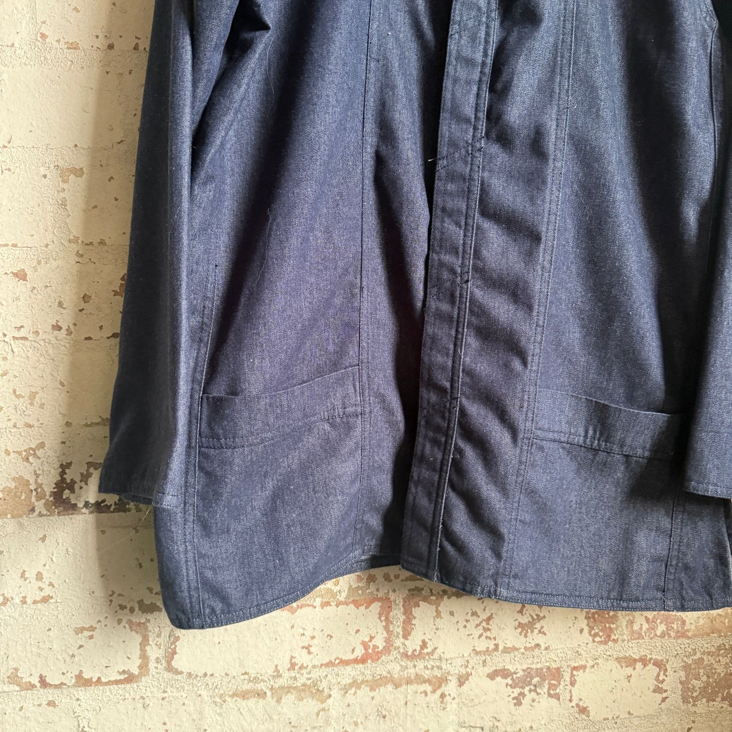 1980s Dark Blue Denim Button Work Jacket