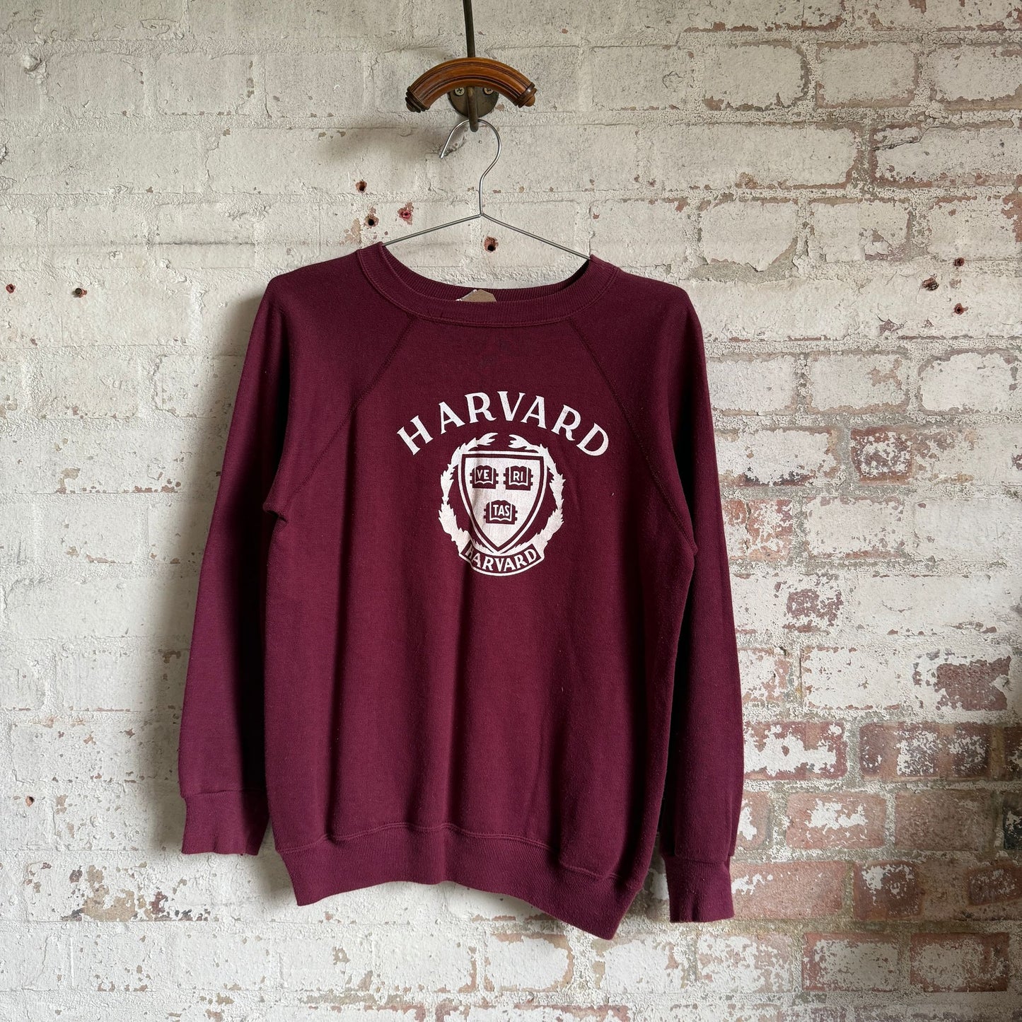 1970s Maroon Harvard Raglan Graphic Sweatshirt