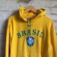 2000s Yellow Nike Brazil Football Hoodie Jumper