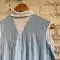 1960s Baby Blue Single V Roll Neck Top