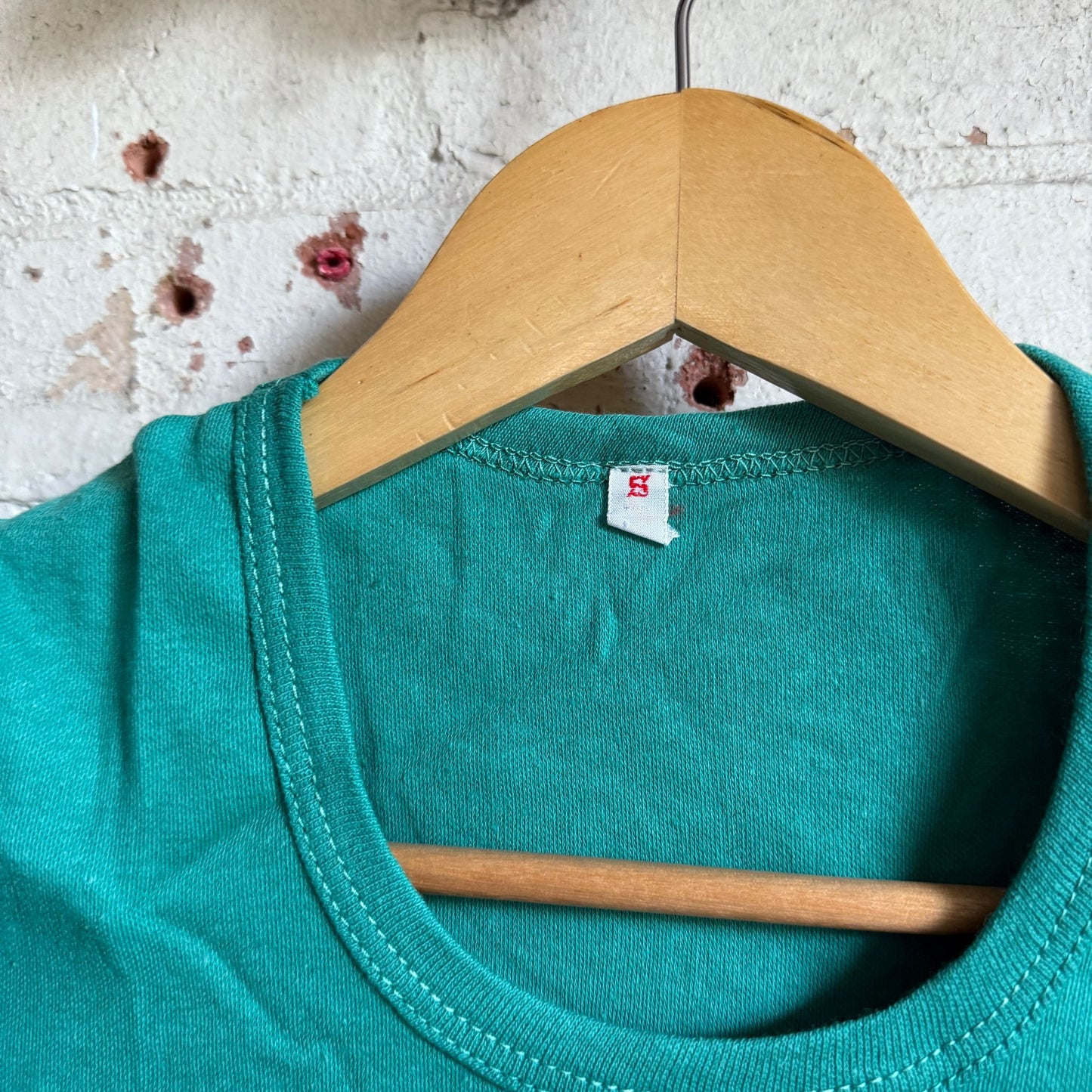 1970s Turquoise Cotton Blank T-Shirt