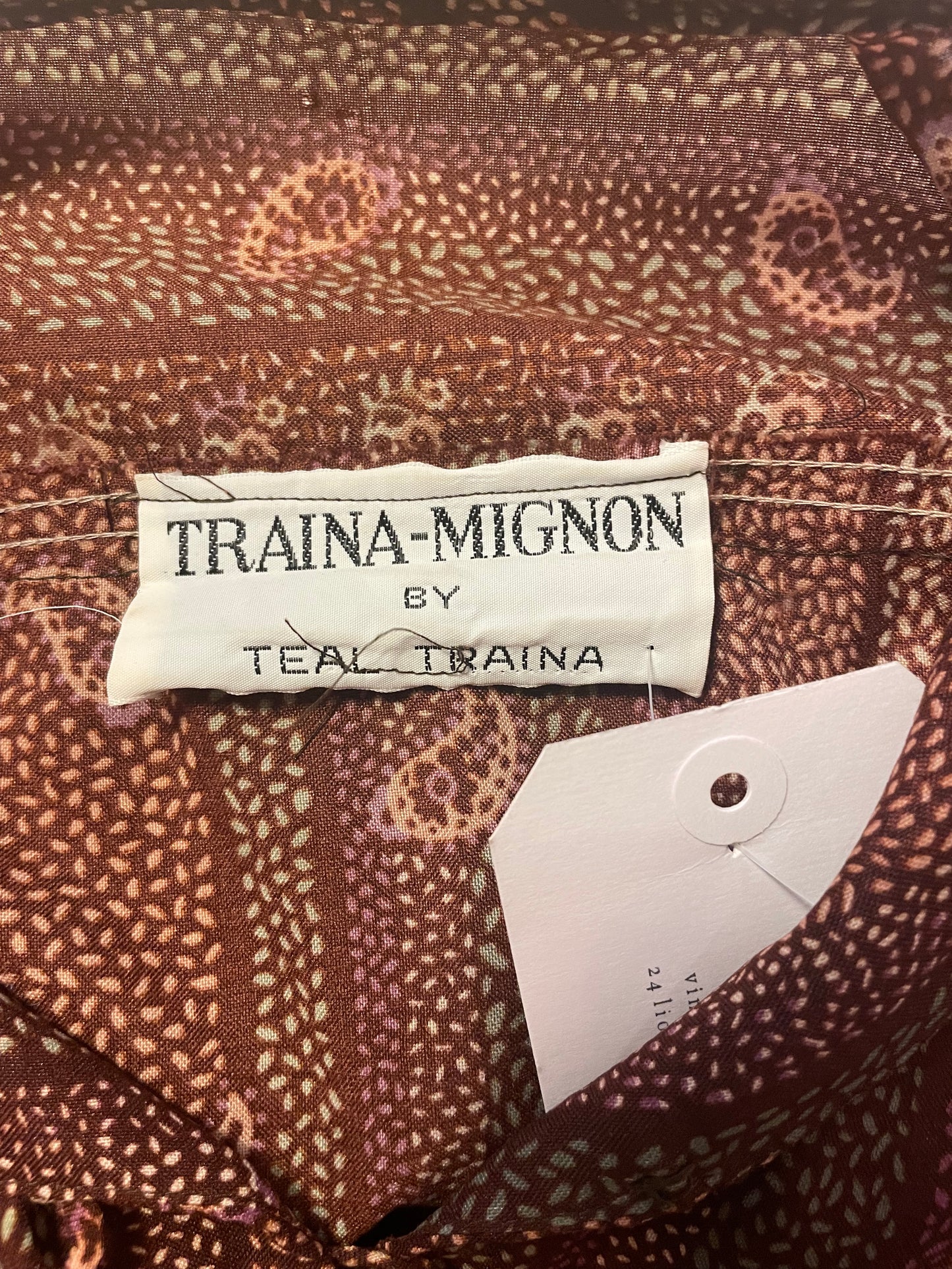 1970s Brown Indian Cotton Style Print Dress