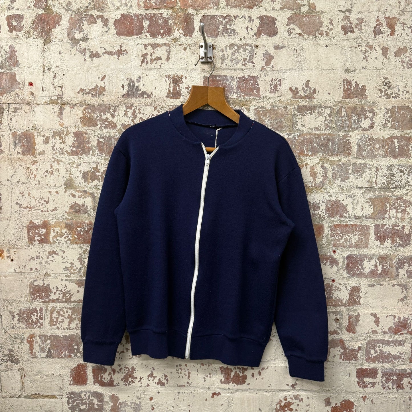 1970s Navy Metal Zip Track Top