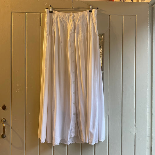 1990s Miss Selfridge White Cotton Skirt