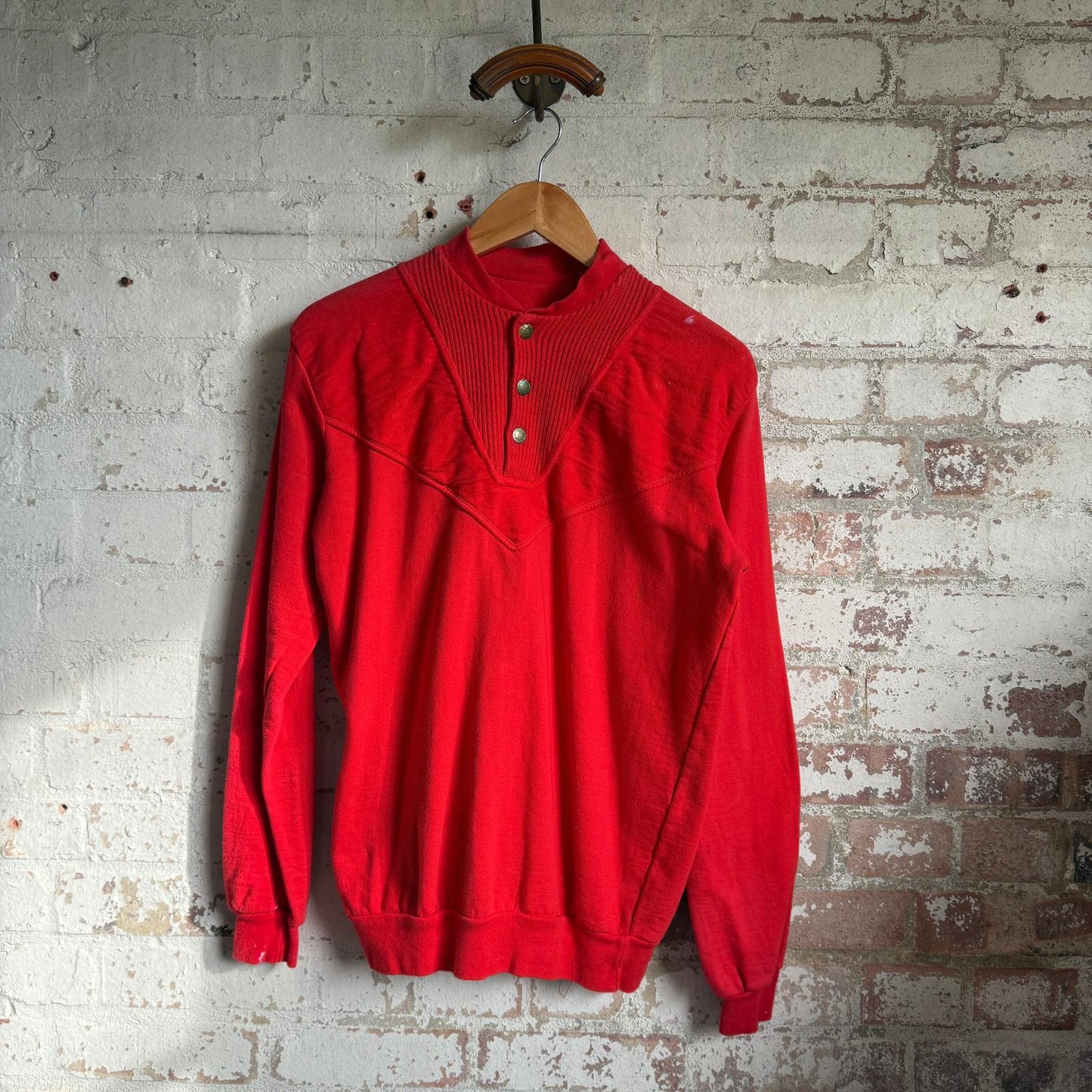 1980s Red Button Sweatshirt