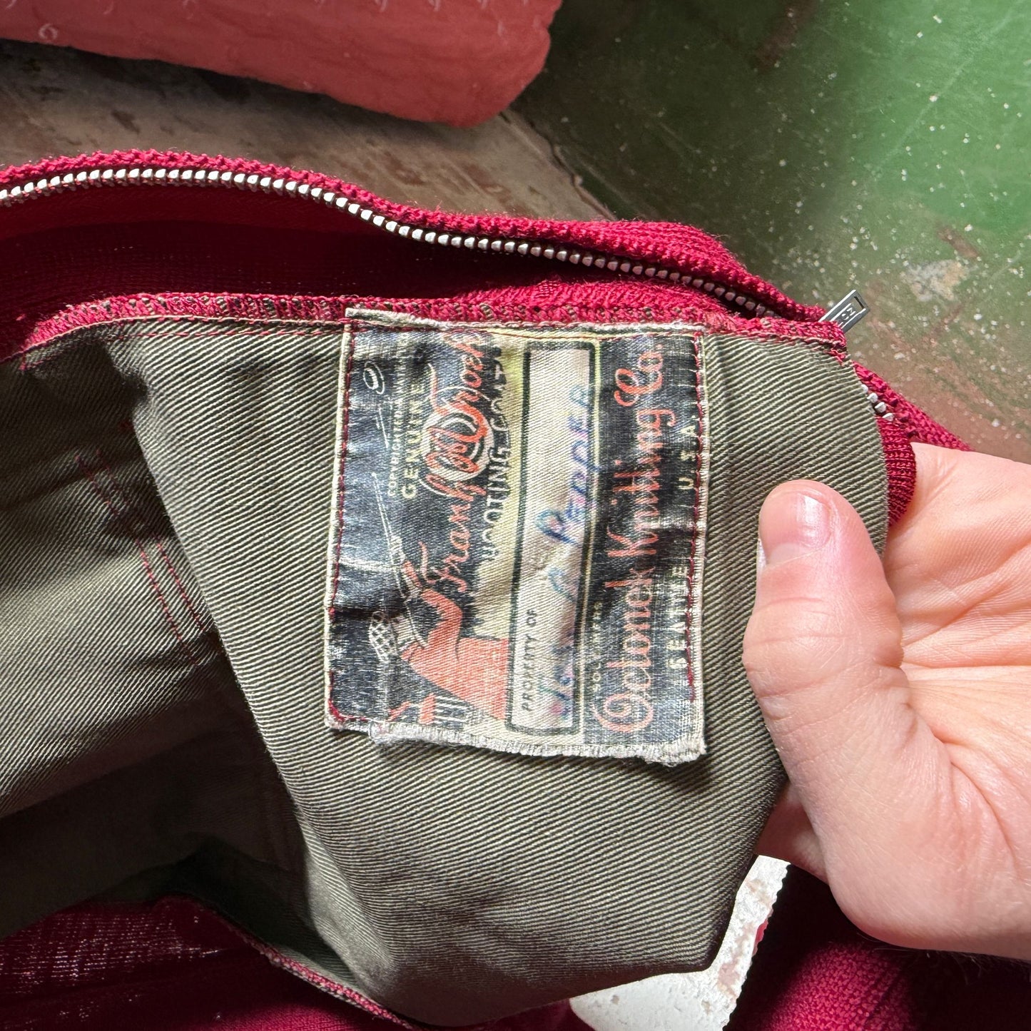 1950s Maroon Wool Shooting Cardigan Jumper