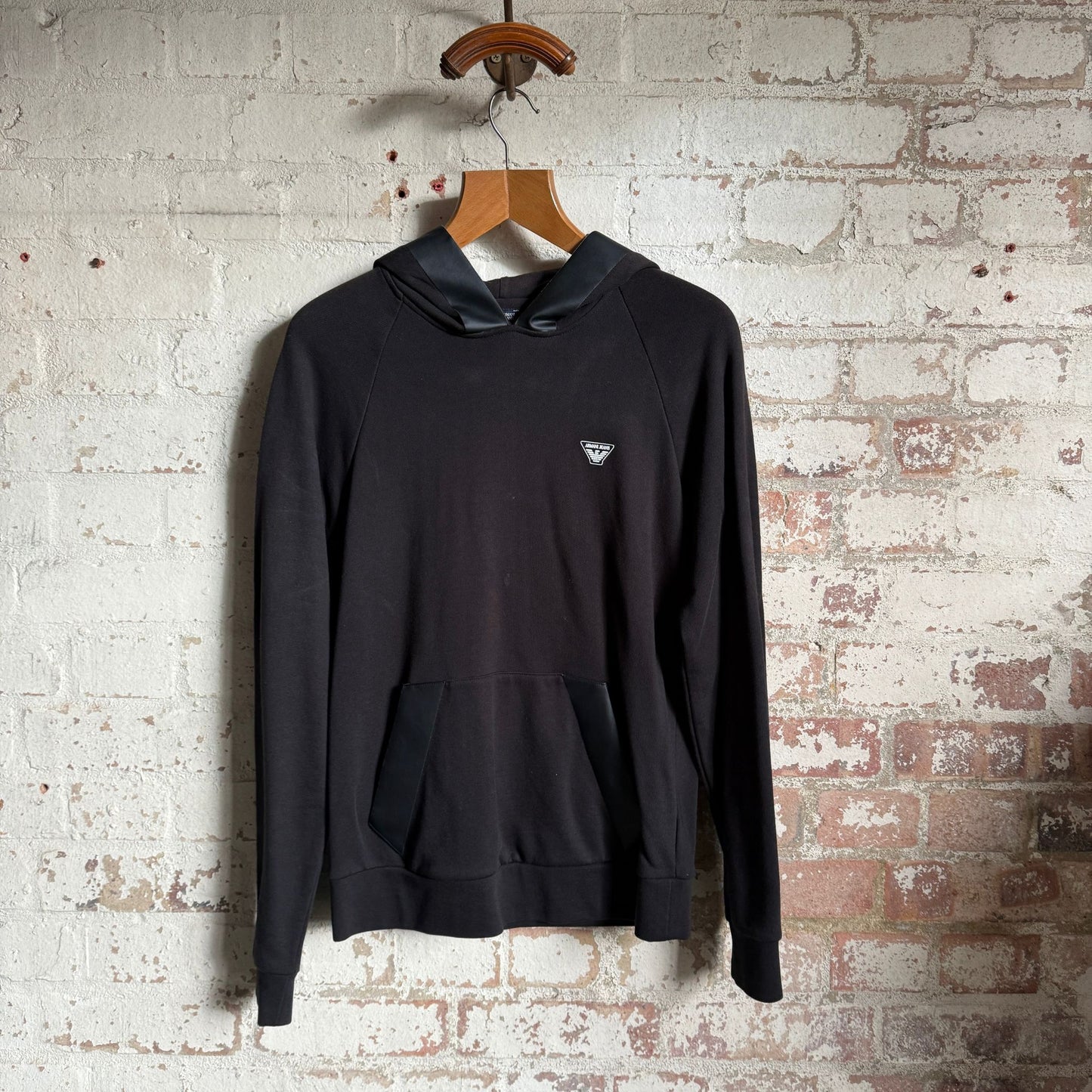 1990s Black Georgio Armani Hoodie Jumper