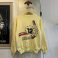 1970s Yellow Padded Graphic Sweatshirt Jumper