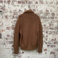 Vintage 1970s 1980s Suede Knitted Cardigan Jumper