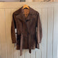 1960s Dark Brown Suede Leather Belted Jacket
