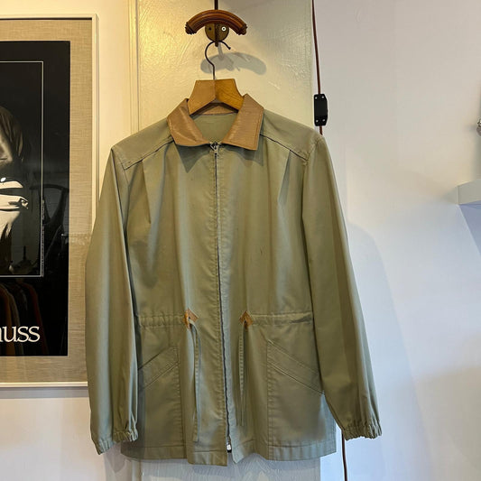 1960s British Beige Leisure Zip Up Walking Jacket