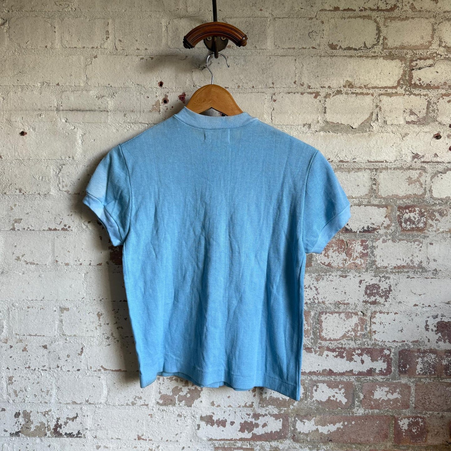 1960s Baby Blue Cotton Button Cardigan Top