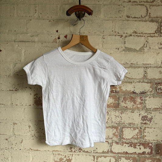 1970s White Cotton T-shirt