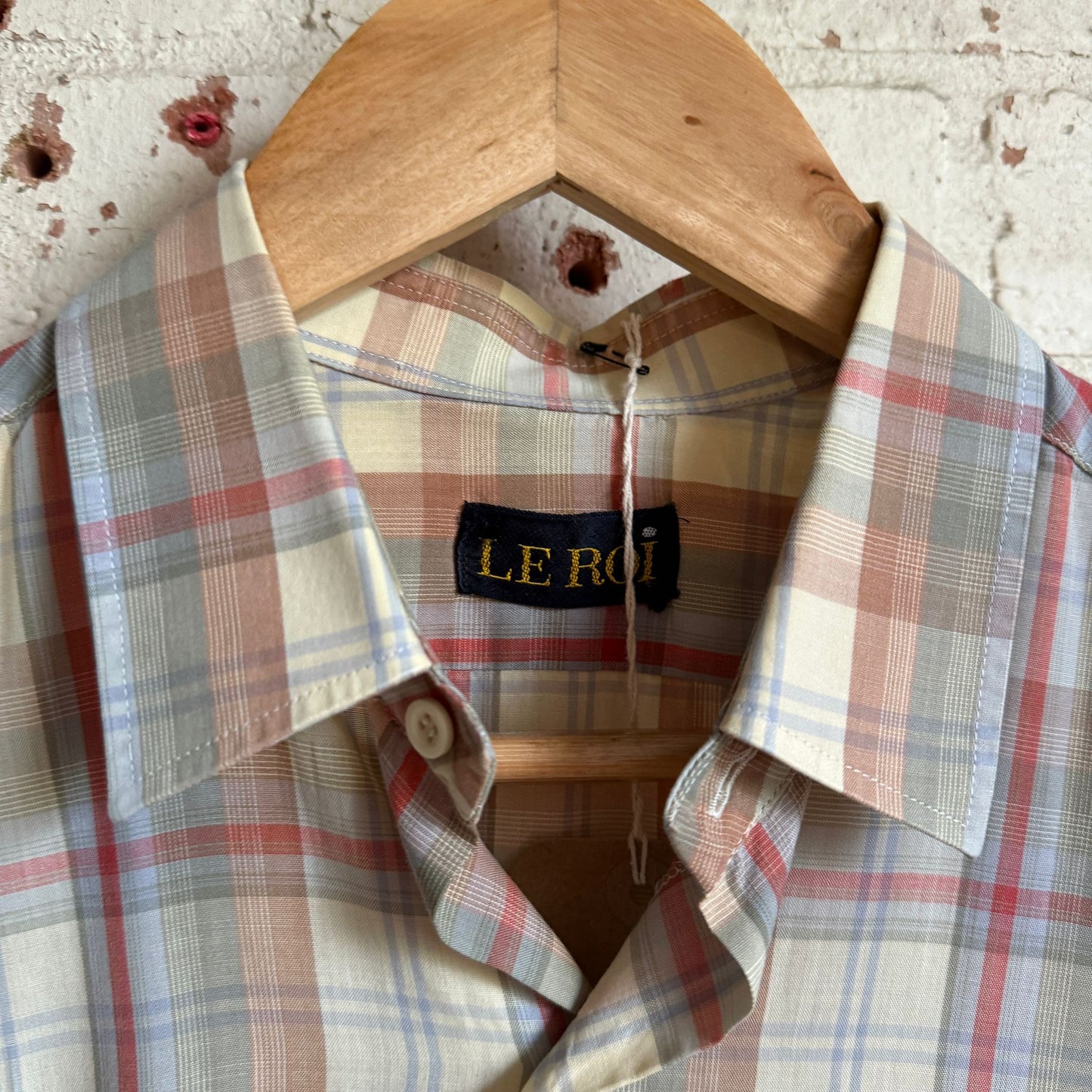 1970s Beige Checked Pocket Shirt
