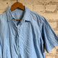 1980s Blue Patterned Blue Button Shirt